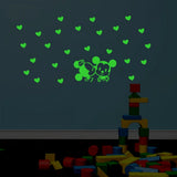 Green vinyl kids room radium peel-and-stick wall decor, 78x39cm. Calming and soothing nighttime decor for child's room