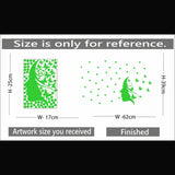 Green vinyl peel-and-stick radium wall sticker, 62x39cm, ideal for darkened rooms and peaceful decor