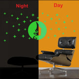 Green vinyl peel-and-stick wall decal, 61x30cm. Radium sticker for calming, dark bedroom decor