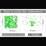 Green vinyl peel-and-stick radium wall decor for kids room, 64x39cm size, promotes peaceful sleep environment