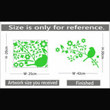 Green vinyl radium wall sticker for kid's room, promotes calming environment, peel-and-stick installation, 42x30cm size