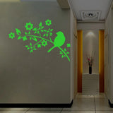 Green vinyl radium wall sticker for kid's room decor, peel-and-stick design, 42x30cm, promoting calm and dark environment