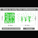 Green dancing lady radium vinyl wall sticker, peel & stick, decorative and relaxing 72x40cm night light solution