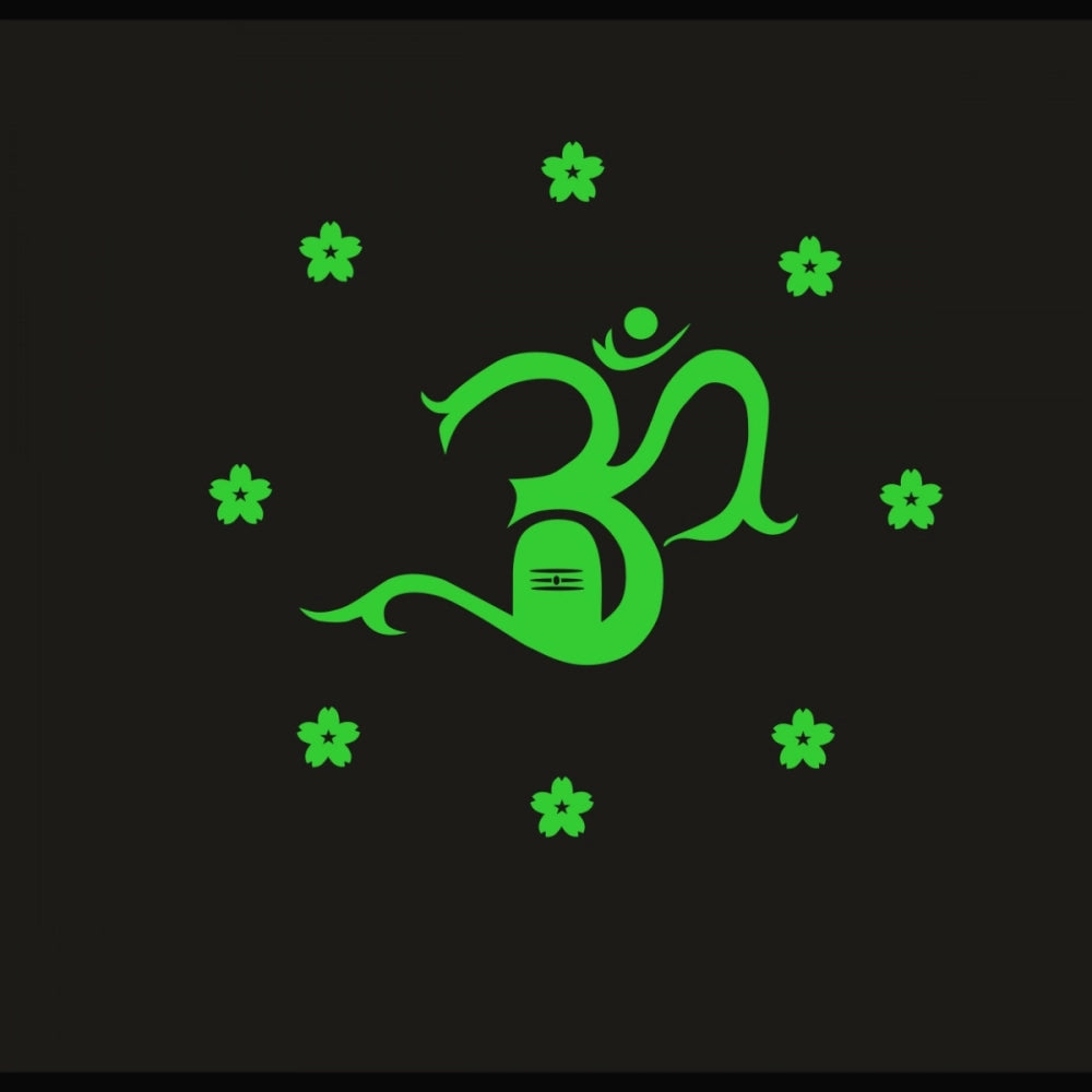 Green vinyl peel-and-stick radium wall decal, size 40x38cm. Calming, decorative lighting solution