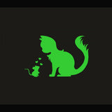 Green vinyl peel-and-stick radium wall decal, 33x21cm. Decorative home accent promoting a calm, dark environment