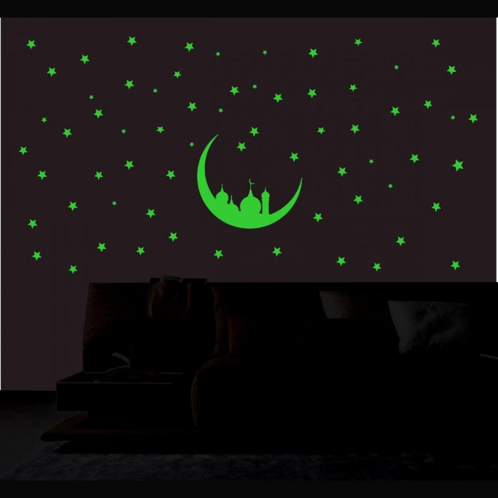 Green decorative vinyl wall sticker, peel and stick design for a calming ambiance, 106x55cm