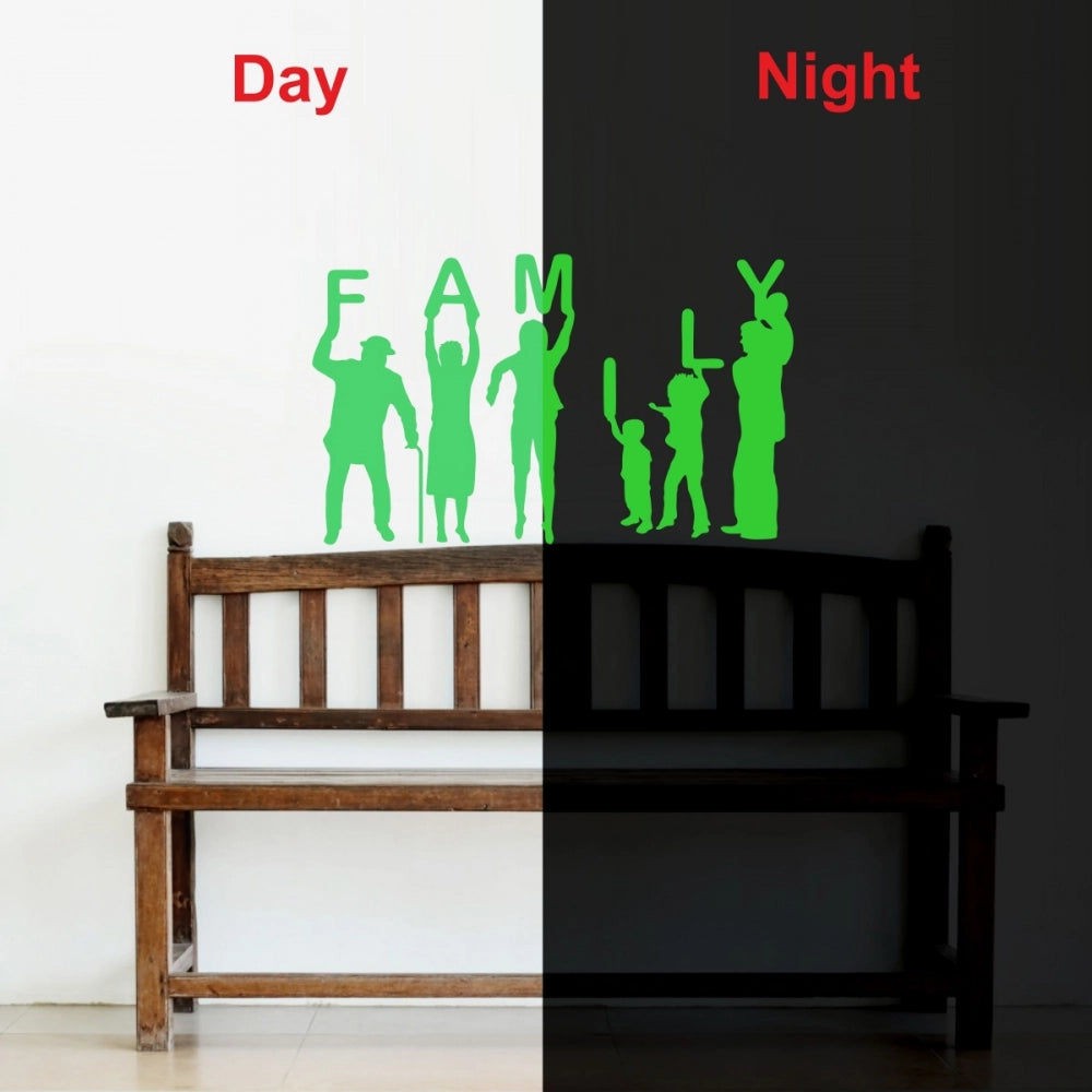 Green vinyl peel-and-stick radium family wall sticker, 34x20cm, promoting a relaxing and calming environment