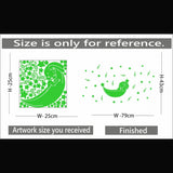 Green vinyl peel-and-stick radium wall sticker for kids room decor, 79x43cm, promoting calming atmosphere