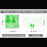 Green vinyl radium wall sticker for kids room decor, peel-and-stick installation, 72x44cm size