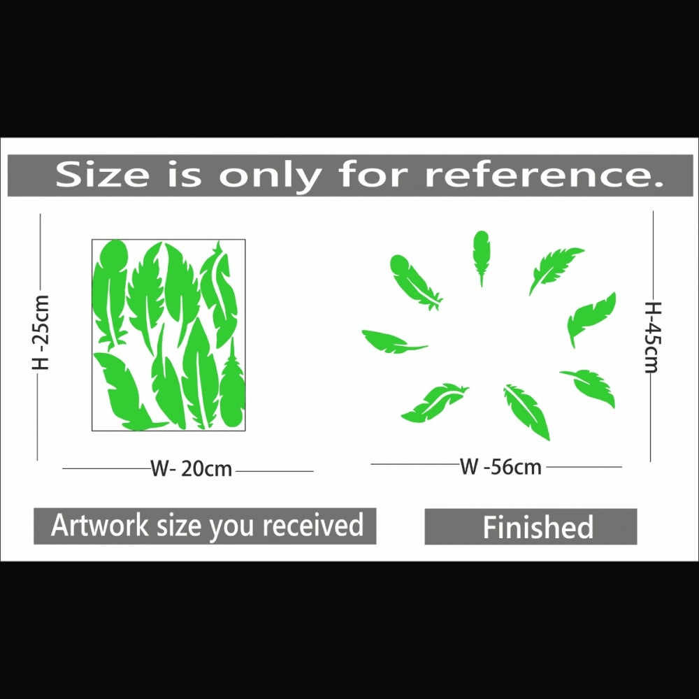 Green vinyl peel-and-stick radium wall sticker (56x45cm), perfect for relaxing and calming bedroom decor