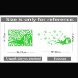 Green vinyl peel-and-stick radium wall decal (57x25cm), enhances relaxing, calming bedroom decor