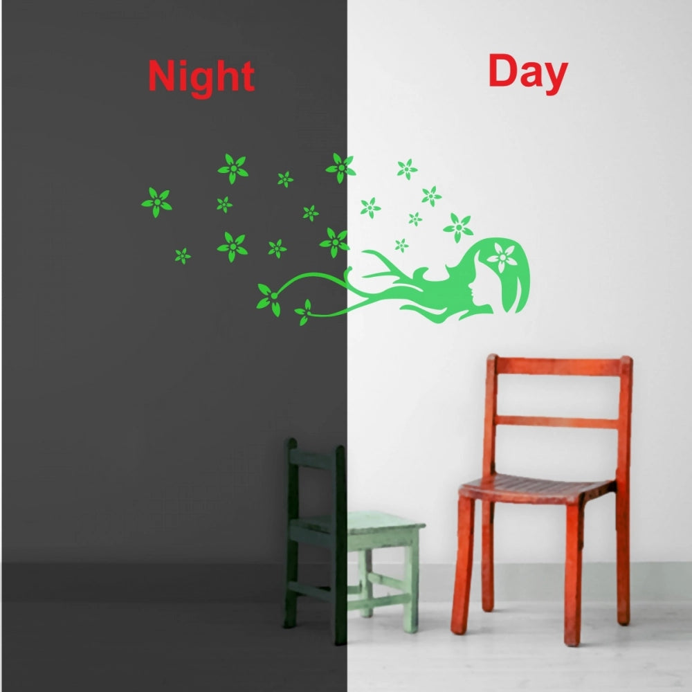 Green vinyl peel-and-stick radium wall sticker (57x25cm), promoting a relaxing and calming environment without electric night lights