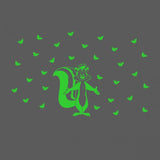 Green vinyl radium wall sticker for kids room decor, peel-and-stick installation, 60x37cm size, promoting a calm and relaxing environment