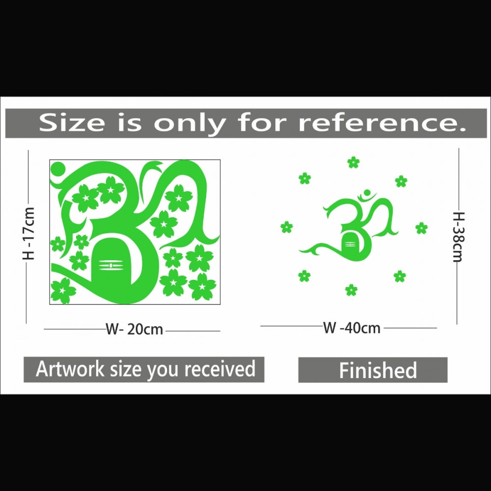 Green vinyl peel-and-stick radium wall sticker, 40x38cm, decorative, promoting a relaxing and calming ambiance