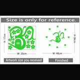 Green vinyl peel-and-stick radium wall sticker, 40x38cm, decorative, promoting a relaxing and calming ambiance