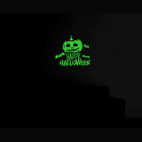 Green Happy Halloween Radium vinyl peel-and-stick wall decor, size 27x23cm. Perfect for peaceful and spooky home décor