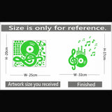 Green vinyl peel-and-stick radium wall decal, 78x52cm. Relaxing and calming home decor without electric lighting