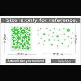 Green vinyl peel-and-stick galaxy wall sticker (71x37cm), providing a calming, dark environment