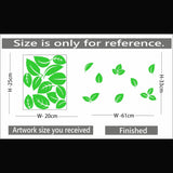 Green vinyl peel-and-stick radium wall decal, 61x33cm size, creates a relaxing and calming atmosphere