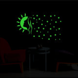 Green decorative vinyl wall sticker for calming, peel-and-stick radium design (51x31cm)