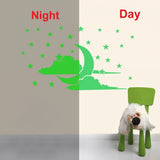 Green vinyl radium wall sticker for kid's room decor, peel-and-stick installation, 47x26cm size