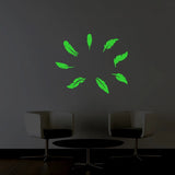 Green leaf radium vinyl peel-and-stick wall decal (56x45cm), ideal for relaxing, calming spaces