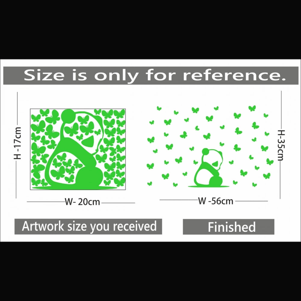 Green vinyl peel-and-stick radium wall sticker (56x35cm), decorative, energy-saving, calming bedroom accent