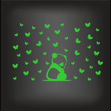 Green vinyl peel-and-stick radium wall sticker, 56x35cm, energy-saving decor for calming bedroom ambiance