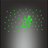 Green vinyl peel-and-stick radium wall sticker, 69x34cm, decorative and relaxing