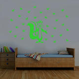 Green vinyl radium wall sticker for kid's room, peel-and-stick design, 60x37cm size, decorative and calming bedroom decor