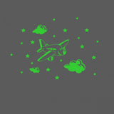 Green vinyl radium wall sticker for kids room decor, peel-and-stick design, 69x49cm