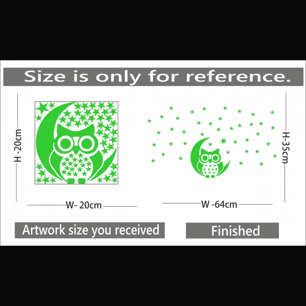 Green vinyl radium wall sticker for kids room decor, peel & stick, 64x35cm