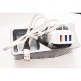 Black Amac CH-18 6.2A 3USB charger with cord and adapter in box
