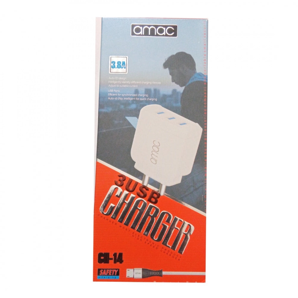 Amac white power adapter, USB charging cable