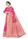 Women's Banarasi Silk Saree (Pink,5-6 Mtrs)