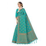 Women's Banarasi (Spun Cotton) Saree (Firoji,5-6 Mtrs)