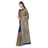Navy Blue Banarasi Silk Saree for Women (5-6 mtrs)