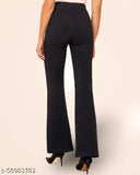 Black, stretchy fabric high-waisted skinny pants with cuffed bottoms