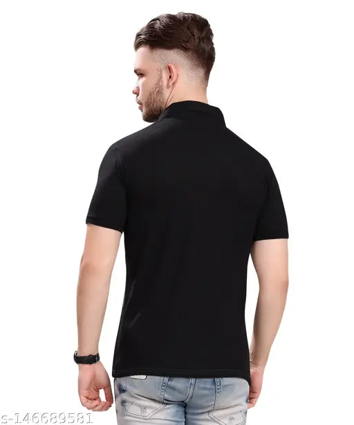Blue cotton blend men's polo shirt, regular fit, printed design, available in sizes S-XXL