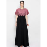 Peach full-length crepe sleeveless gown