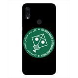 Black woven phone case with AIMEIM symbol print.