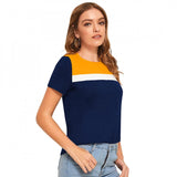 Women's yellow knit t-shirt