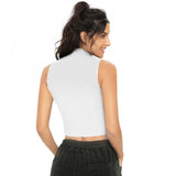 White polyester knitted western wear top, ideal for casual outfits