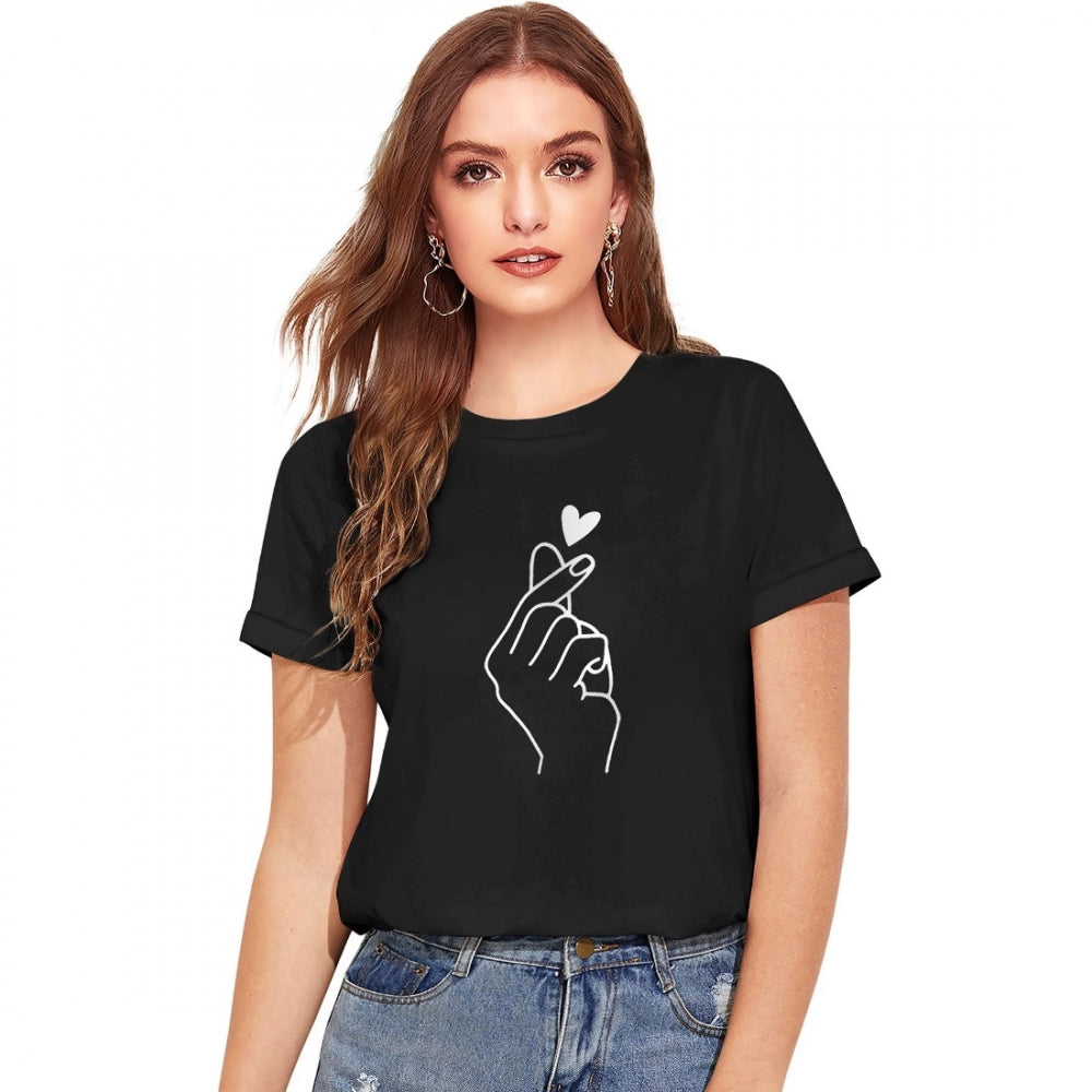 Black cotton western wear women's T-shirt