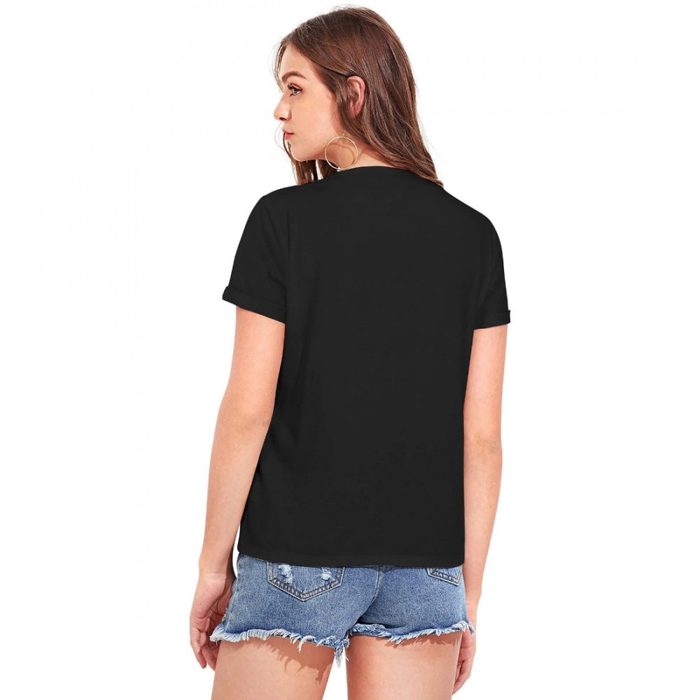 Black cotton western style t-shirt