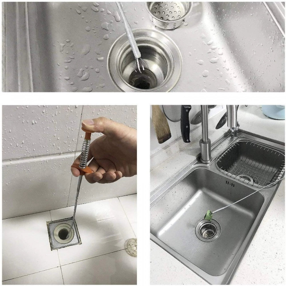 Assorted metal wire brush hand sink cleaning hook for unclogging drains and removing hair clogs from pipes