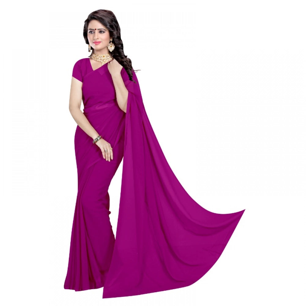 Georgette Jamli saree with blouse (5-6 meters), versatile for casual and festive wear