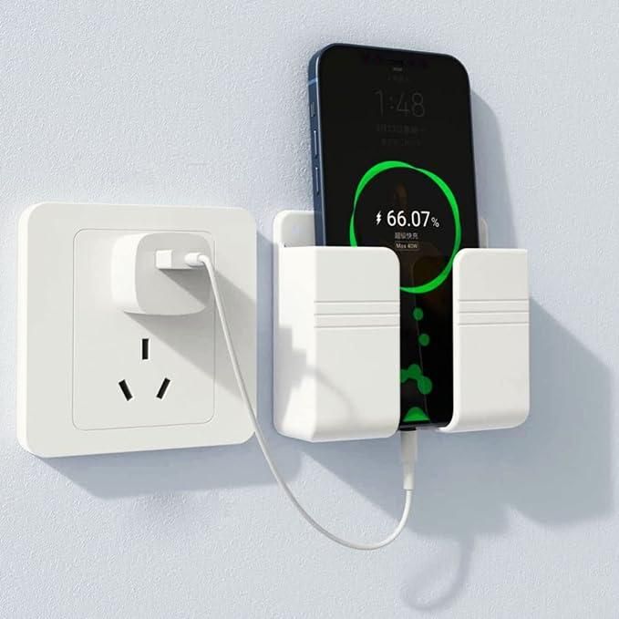 Wall Mounted Mobile Holder With Adhesive Strips& Charging Holder - GillKart