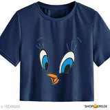 Classic cotton short-sleeve t-shirts for women, printed with graceful designs. S, M, L, XL sizes available. Made in India