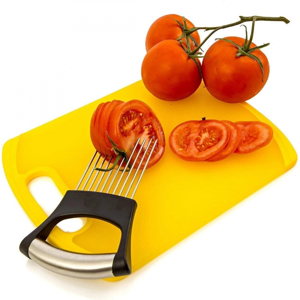 Assorted stainless steel onion holder & cutter, durable design for safe and efficient chopping & meat tenderizing in kitchen